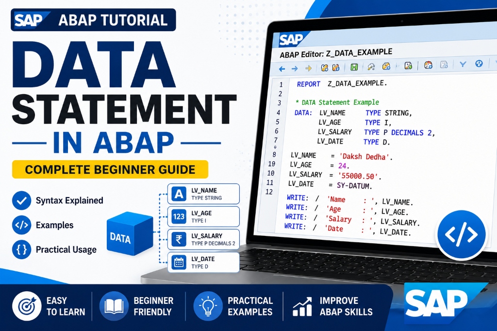 DATA Statement in ABAP – Complete Beginner Guide with Examples
