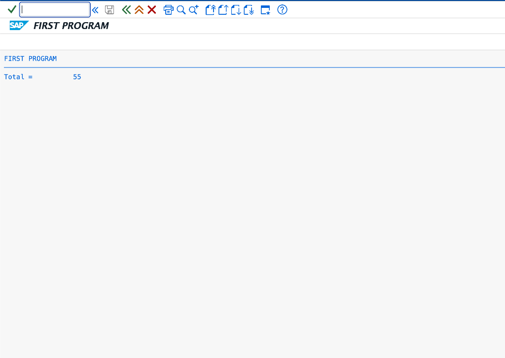 Execution Output of running total sum loop in SAP GUI