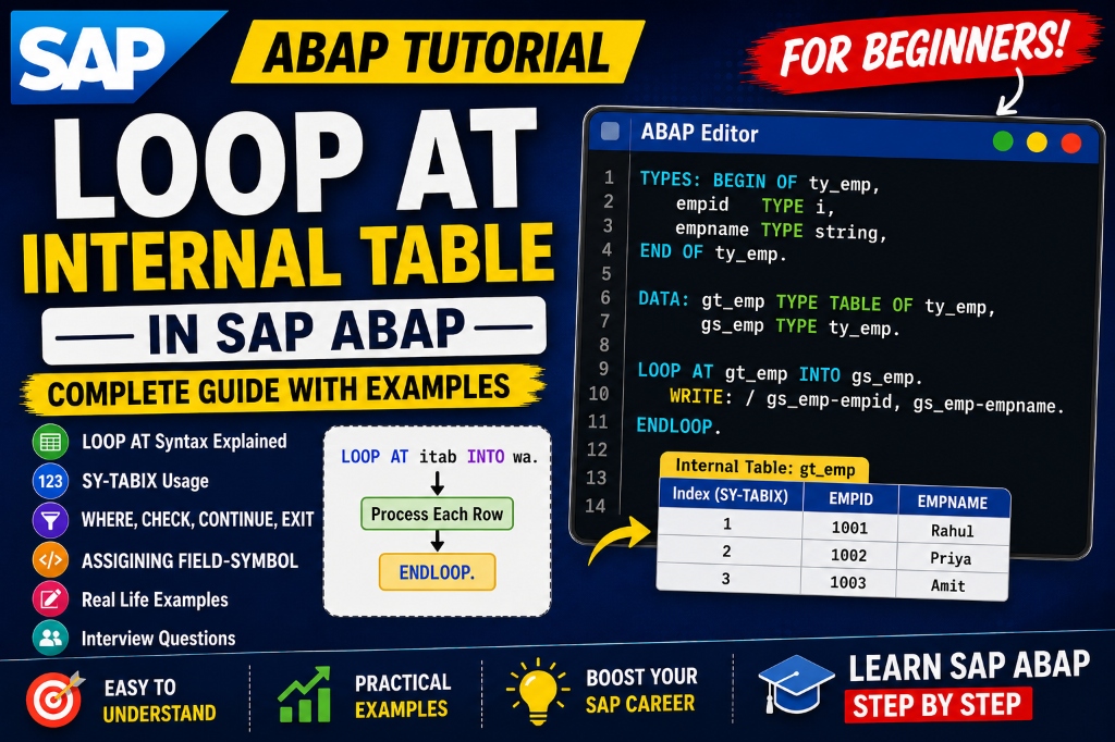 LOOP AT Internal Table in ABAP: A Complete Beginner Guide with Examples