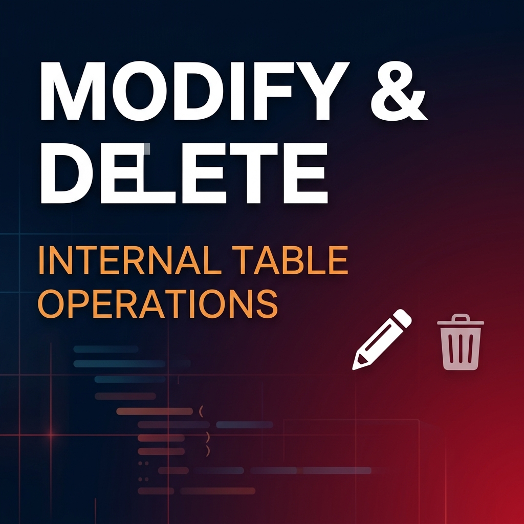 MODIFY and DELETE Statements for Internal Tables in ABAP