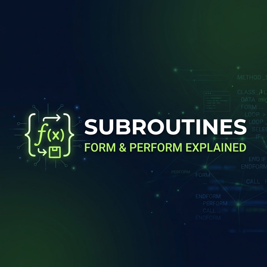 Subroutines in ABAP – FORM and PERFORM Explained with Examples