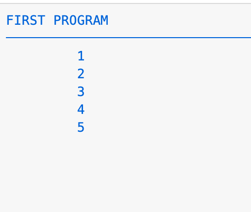 Execution Output of first WHILE loop program in SAP GUI