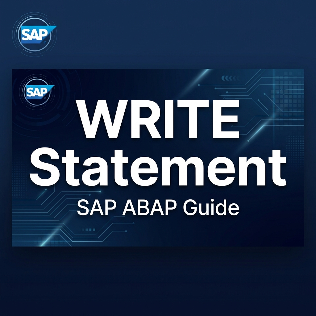 WRITE Statement in ABAP – How to Display Output in SAP Programs