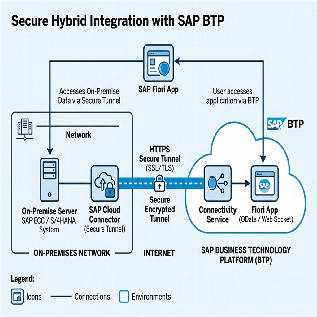 SAP Cloud Connector Secure Tunnel Network Diagram