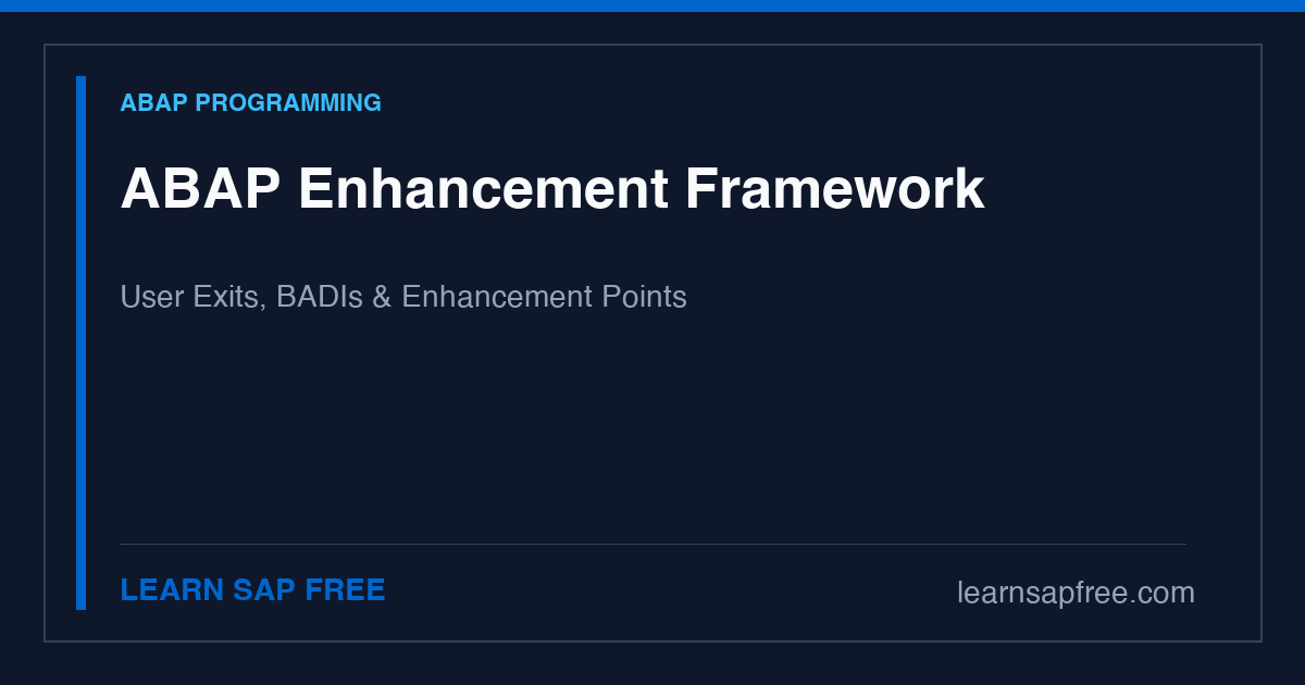 SAP ABAP Enhancement Framework — User Exits, BADIs, and Enhancement Points
